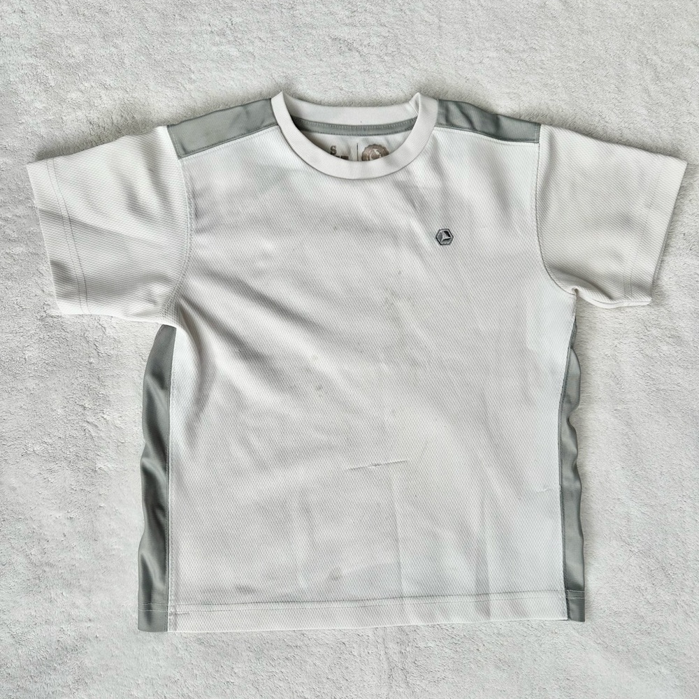 Old Navy White and Gray Kids Athletic Shirt